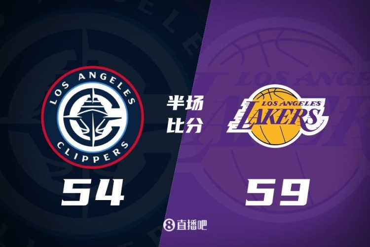 洛城德比!老詹高效砍17分 里夫斯伤退 哈登13+5 湖人半场领先5分